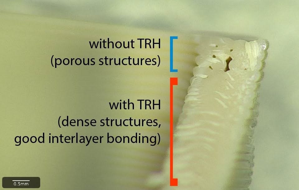 Demonstration of effect of Thermal Radiation Heating On Internal Structure of 3D-Printed PEEK